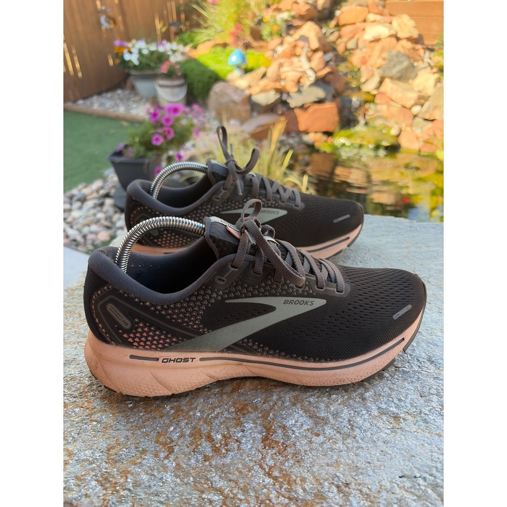 Brooks Ghost 14 Womens Running Shoes Black Pink 1203561B026 Size 10 Medium B